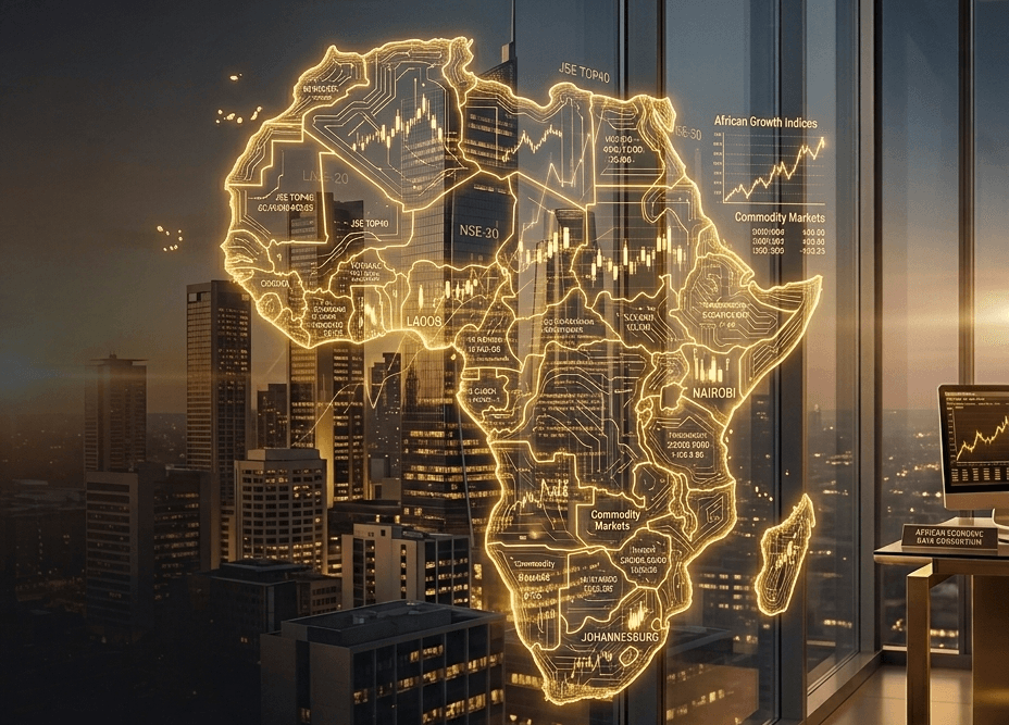 African City Skyline at Night